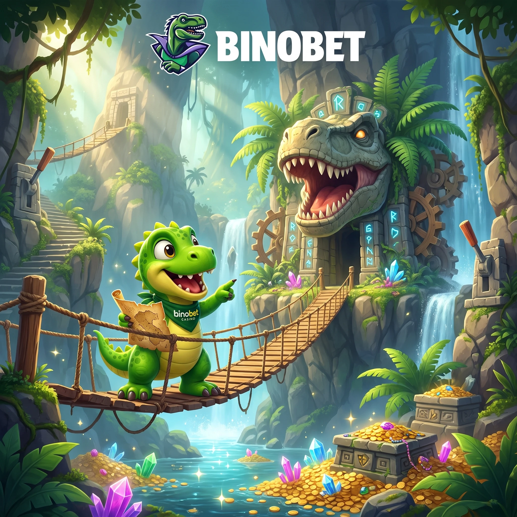 Illustrated jungle expedition map for BinoBet games