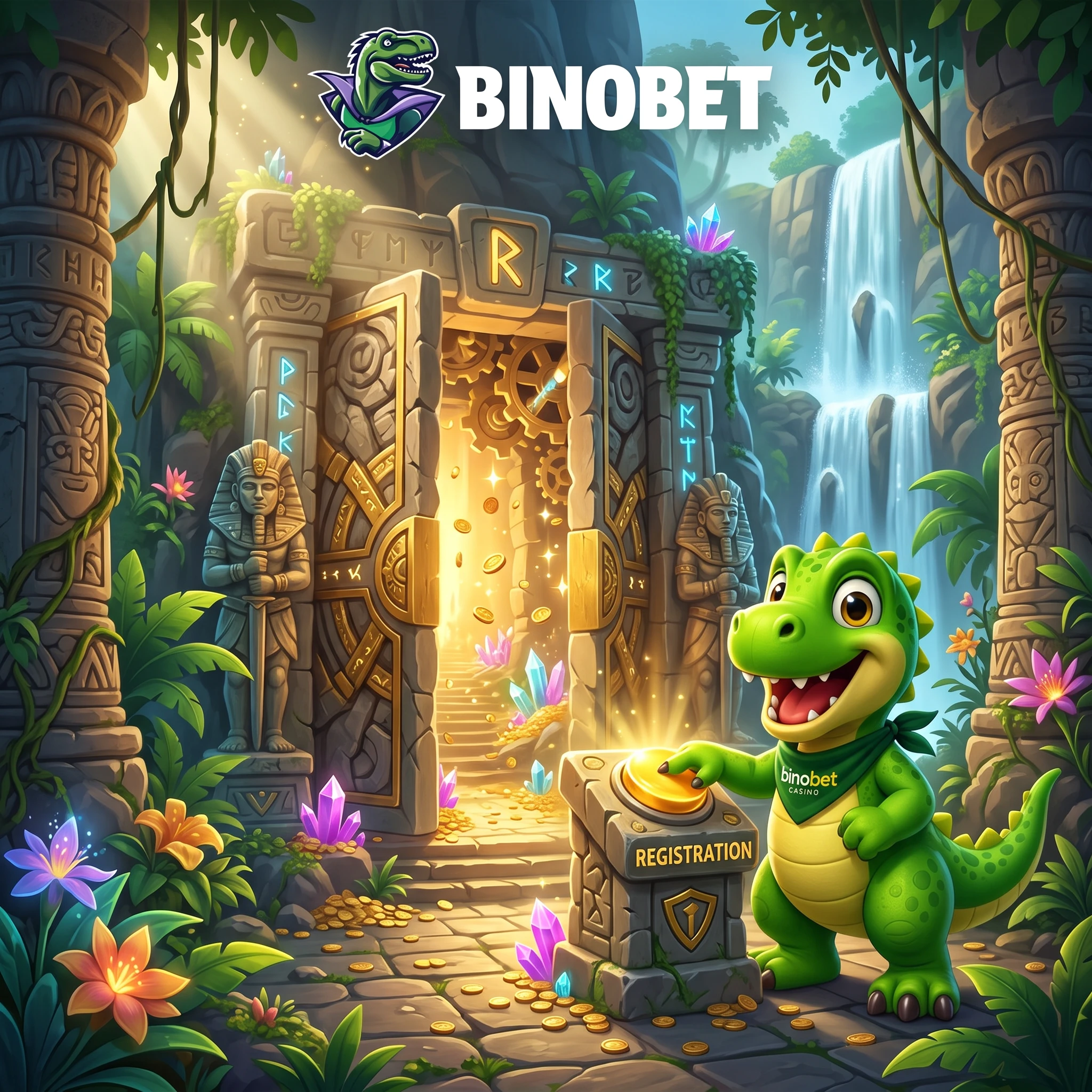 Ancient jungle gateway symbolising BinoBet registration